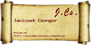 Janicsek Csongor névjegykártya